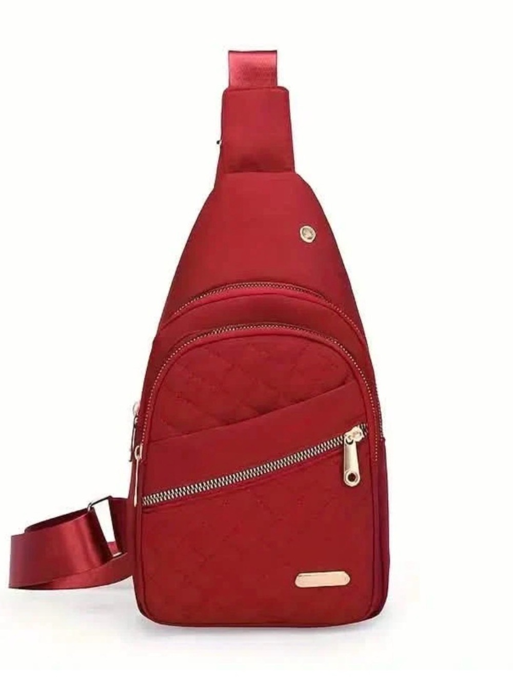 Red Quilted Sling Crossbody Bag